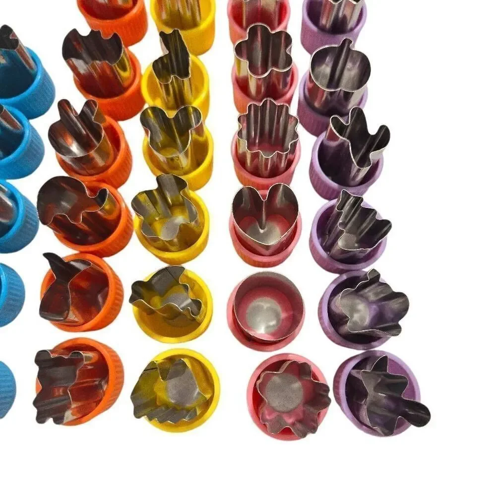 Mini Cookie Cutters Set, Including 29 pcs Mini Fruit Cookie Stamps Mold, Cartoon